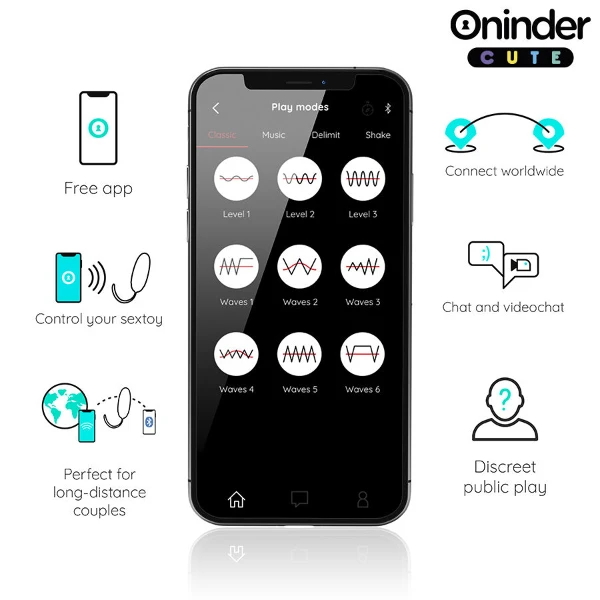 ONINDER CUTE - UOVO VIBRANTE LOVE PLEASURE - GEMME ROTANTI IN SILICONE - APP GLOBALE GRATUITA