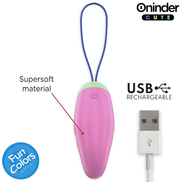 ONINDER CUTE - UOVO IN SILICONE VIBRANTE-ROTANTE A 360° PER AMARE IL PIACERE - APP GLOBALE GRATUITA