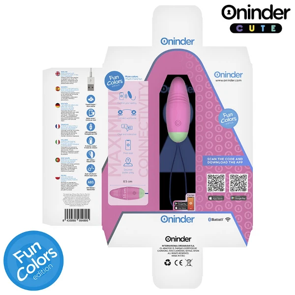ONINDER CUTE - UOVO IN SILICONE VIBRANTE-ROTANTE A 360° PER AMARE IL PIACERE - APP GLOBALE GRATUITA