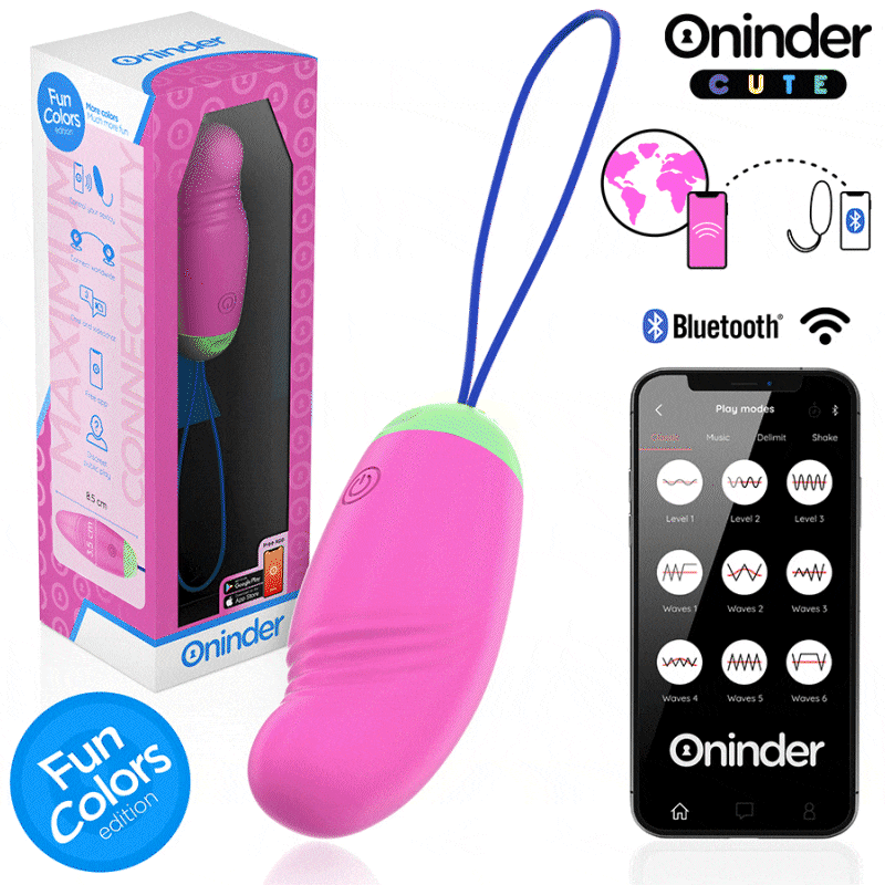 ONINDER CUTE - UOVO IN SILICONE VIBRANTE-ROTANTE A 360° PER AMARE IL PIACERE - APP GLOBALE GRATUITA