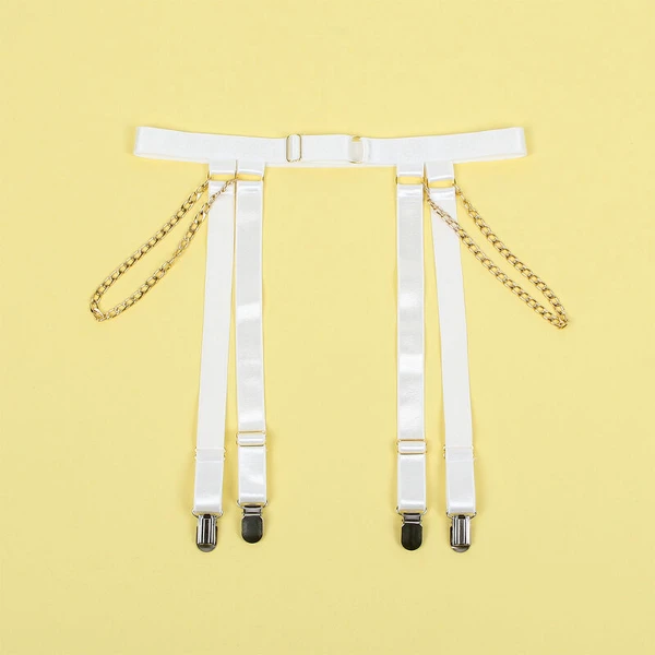 SUBBLIME - 954291 BODY CON CADENAS + LIGUEROS BLANCO L/XL