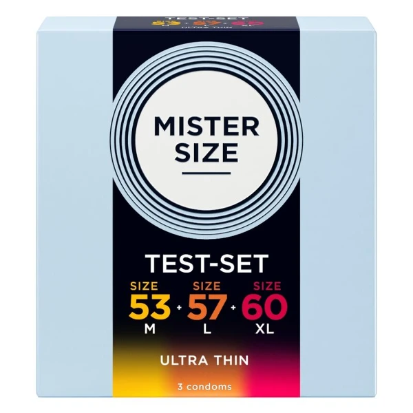 MISTER SIZE - CAMPIONE CONFEZIONE PRESERVATIVI MISURA 53-57-60 MM (3 UNITÀ)