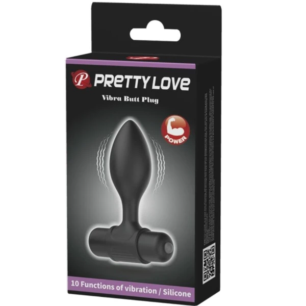 PRETTY LOVE - VIBRA BUTT 10 VIBRAZIONI PLUG ANALE NERO