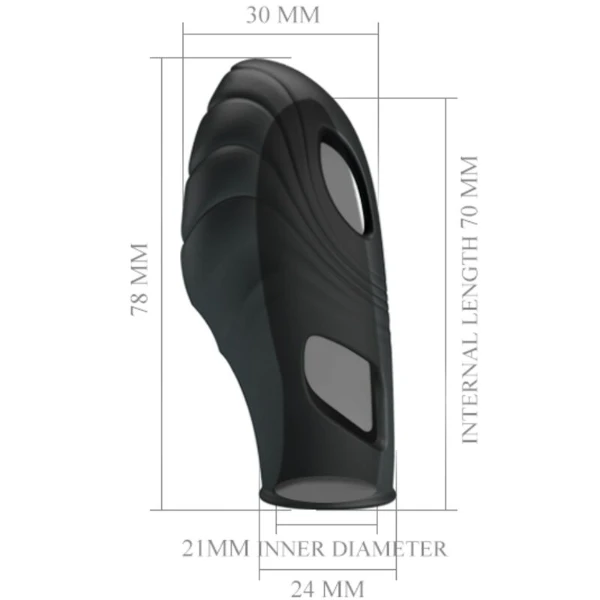 PRETTY LOVE - VIBRATORE DA DITA IN SILICONE LICH NERO