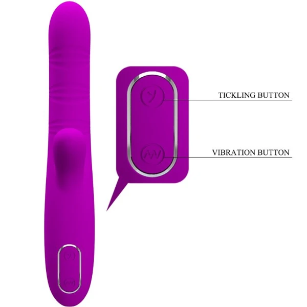 PRETTY LOVE - ANGELIQUE VIBRATORE MULTIFUNZIONE + STIMOLATORE CLITORIDE VIOLA