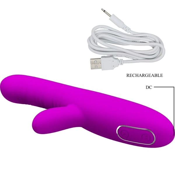 PRETTY LOVE - ANGELIQUE VIBRATORE MULTIFUNZIONE + STIMOLATORE CLITORIDE VIOLA