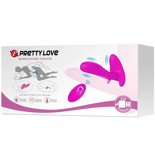 PRETTY LOVE - MASSAGGIATORE E VIBRATORE 12 VIBRAZIONI TELECOMANDO VIOLA