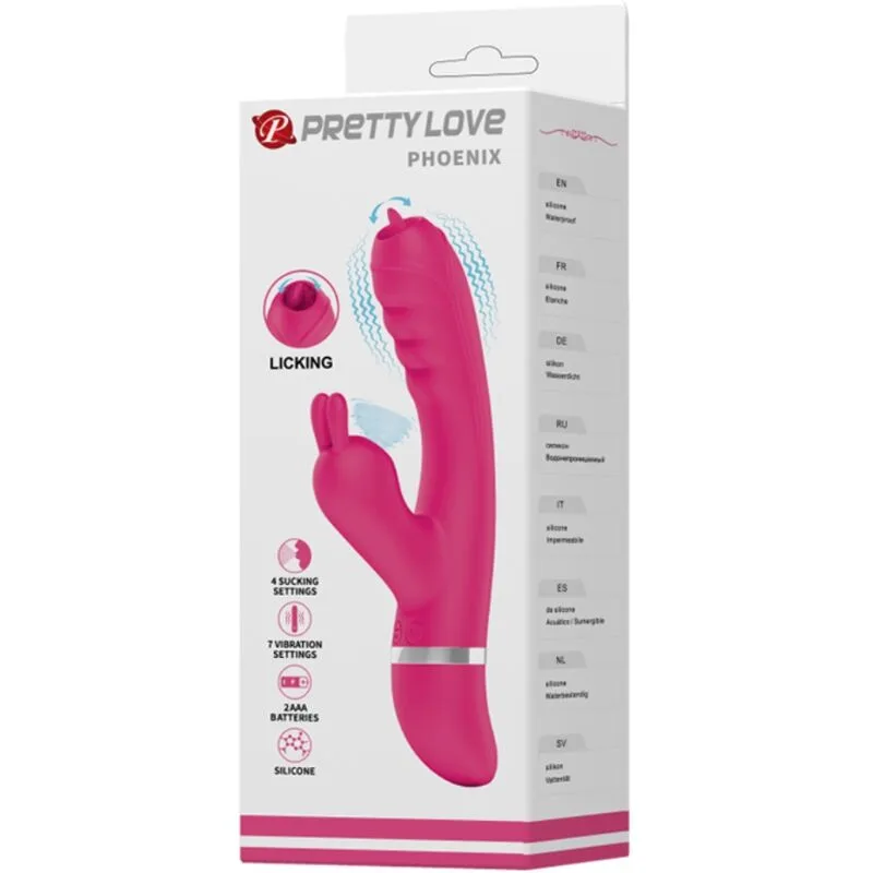 PRETTY LOVE - VIBRATORE MULTIFUNZIONE CONIGLIO PHOENIX ROSA