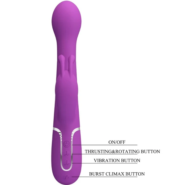 PRETTY LOVE - DEJON 3 IN 1 MULTIFUNZIONE VIBRATORE CONIGLIO VIOLA