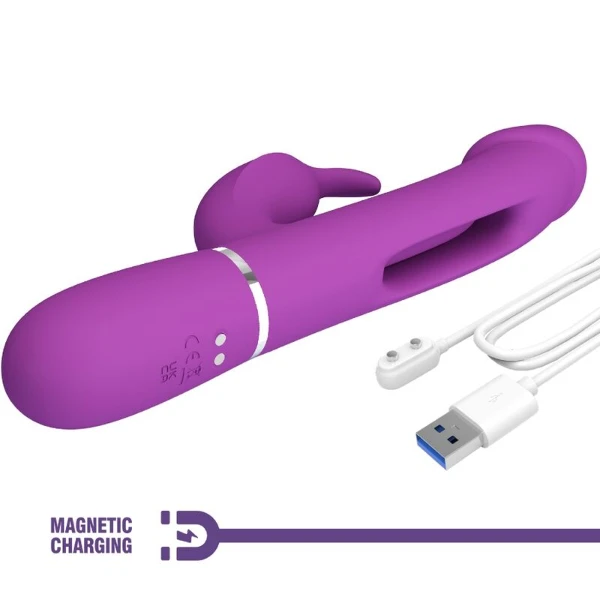 PRETTY LOVE - KAMPAS 3 IN 1 MULTIFUNZIONE VIBRATORE CONIGLIO VIOLA