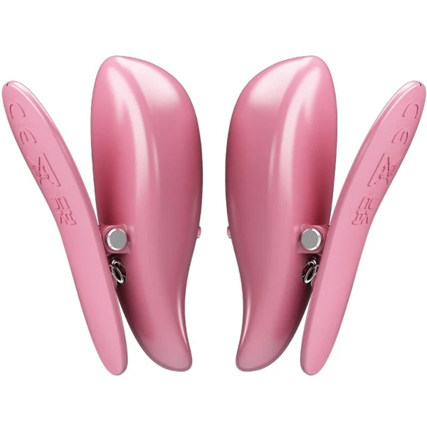 PRETTY LOVE - MORSETTI PER CAPEZZOLI CAILEY 10 VIBRAZIONI TELECOMANDO ROSA