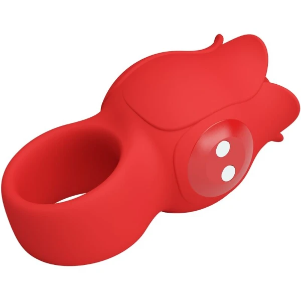 PRETTY LOVE - VIBRATORE A DITA A FORMA DI ROSA JAE 10 VIBRAZIONI ROSSO
