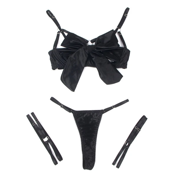 SUBBLIME - 955205 COMPLETO REGGISENO CON FIOCCO NERO REGOLABILE L/XL