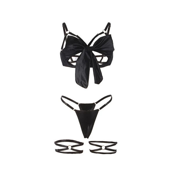 SUBBLIME - 955205 COMPLETO REGGISENO CON FIOCCO NERO REGOLABILE L/XL