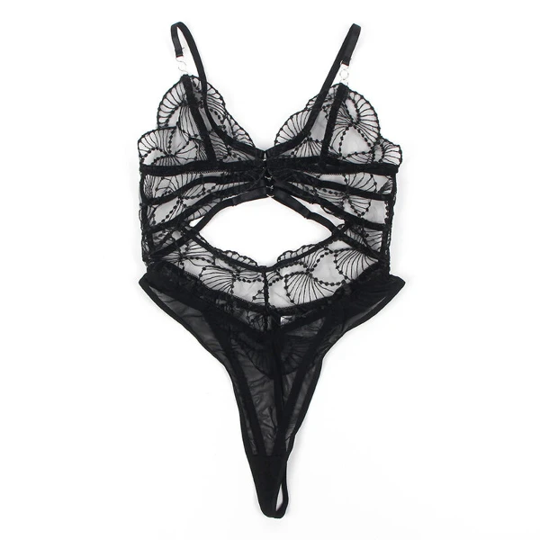 SUBBLIME - 955229 BODY TRASPARENTE CON PIZZO CAVATO NERO L/XL