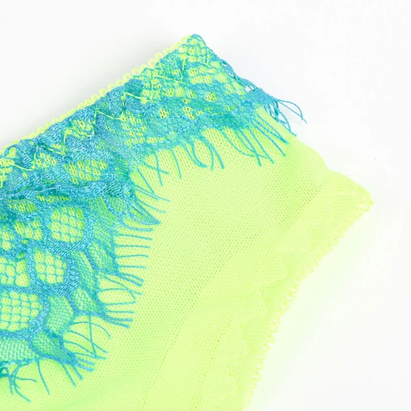 SUBBLIME - 955328 COMPLETO REGGISENO CON PIZZO E LINEE GIARRETRICI VERDE E BLU L/XL