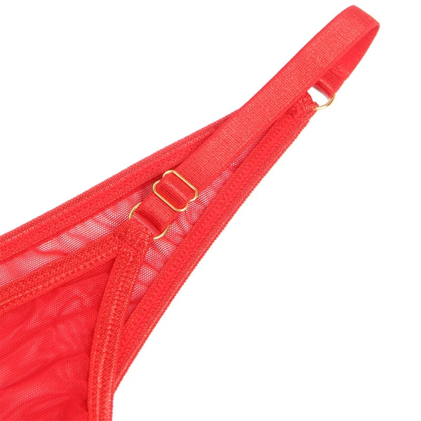 SUBBLIME - 955526 COMPLETO REGGISENO CON CATENE E CUORE IN RETE ROSSO L/XL