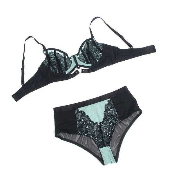 SUBBLIME - 955557 SET REGGISENO IN VERNICE VERDE CON CERNIERA S/M