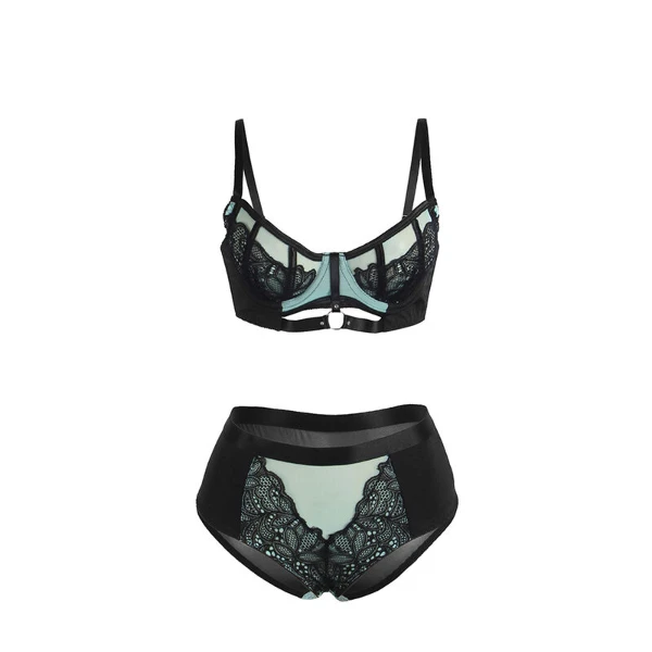 SUBBLIME - 955557 SET REGGISENO IN VERNICE VERDE CON CERNIERA S/M