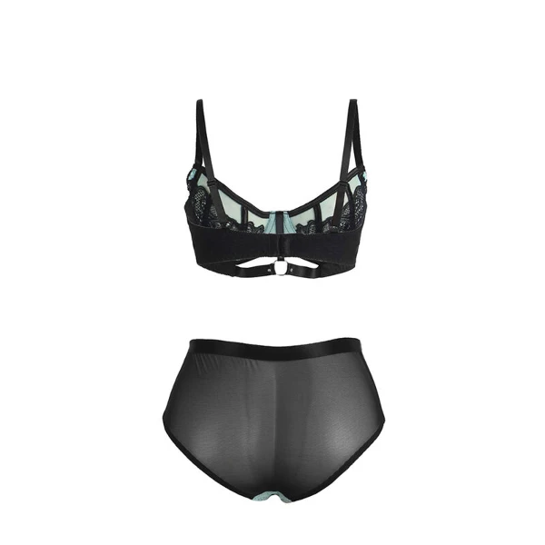 SUBBLIME - 955557 SET REGGISENO IN VERNICE VERDE CON CERNIERA S/M