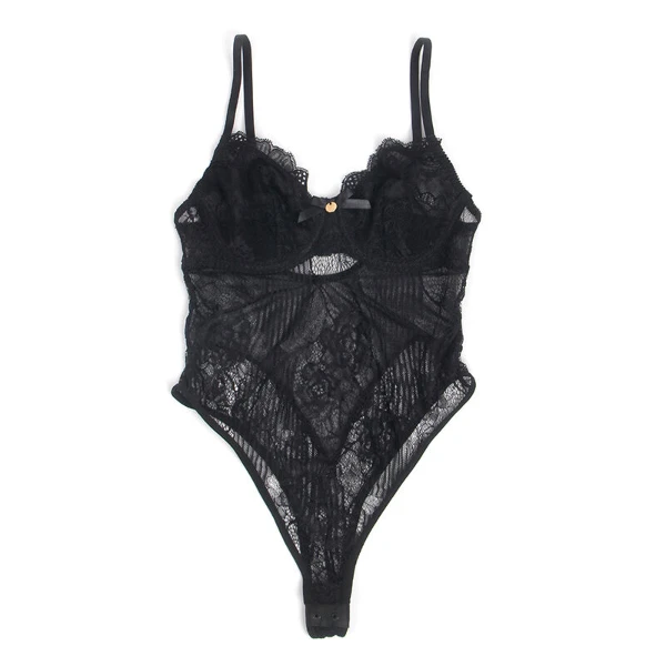 SUBBLIME - 955625 BODY IN PIZZO CON CHIUSURA INFERIORE NERO L/XL