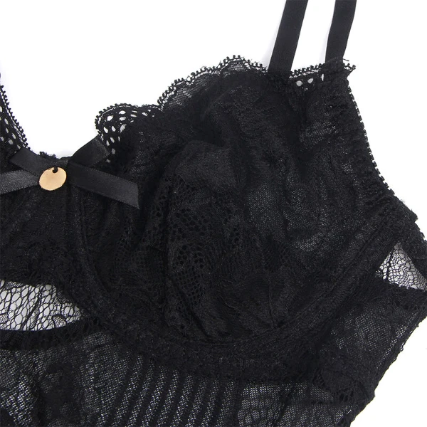 SUBBLIME - 955625 BODY IN PIZZO CON CHIUSURA INFERIORE NERO L/XL