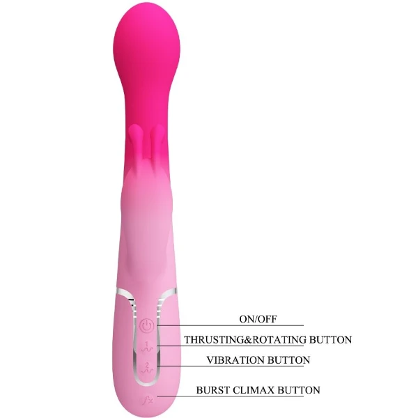 PRETTY LOVE - DEJON 3 IN 1 MULTIFUNZIONE VIBRATORE CONIGLIO ROSA