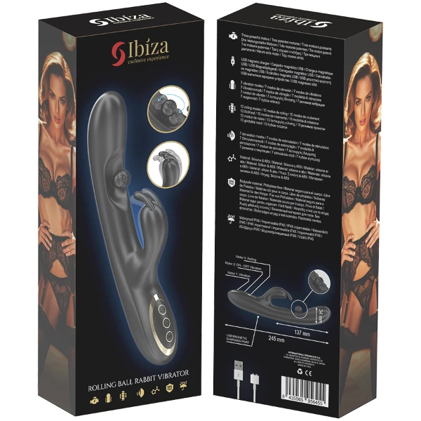IBIZA - POTENTE VIBRATORE RABBIT CON PERLA ROTANTE MASSAGGIANTE