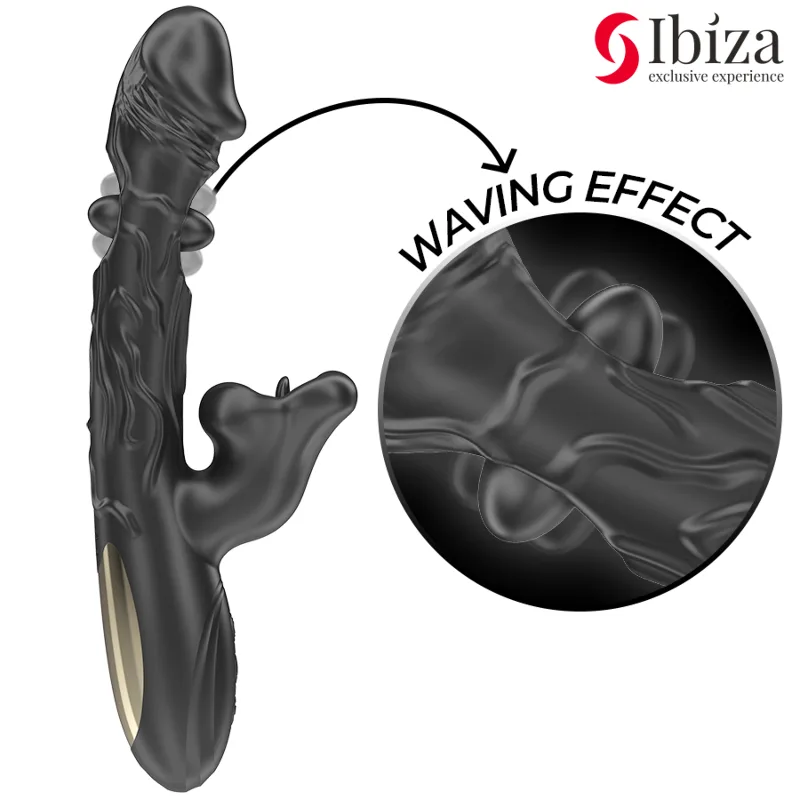 IBIZA - VIBRATORE E STIMOLATORE CLITORIDEO CON EFFETTO MORSO E ROTAZIONE