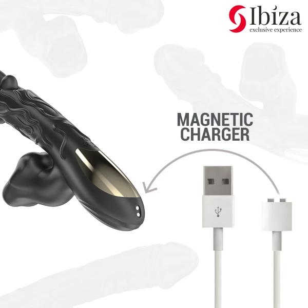 IBIZA - VIBRATORE E STIMOLATORE CLITORIDEO CON EFFETTO MORSO E ROTAZIONE