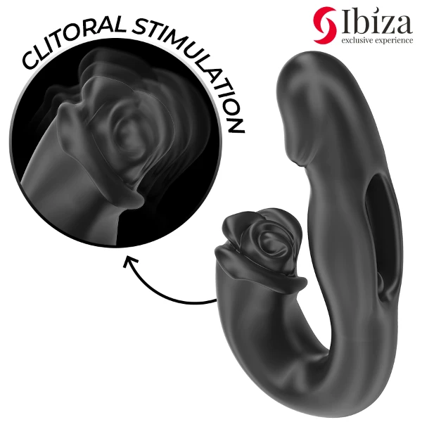 IBIZA - VIBRATORE ROSE EFFETTO FLICKING E STIMOLATORE DEL CLITORIDE
