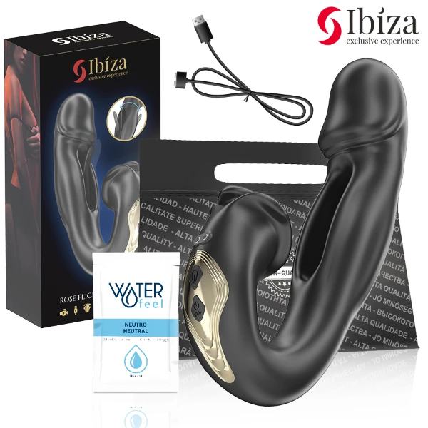IBIZA - VIBRATORE ROSE EFFETTO FLICKING E STIMOLATORE DEL CLITORIDE
