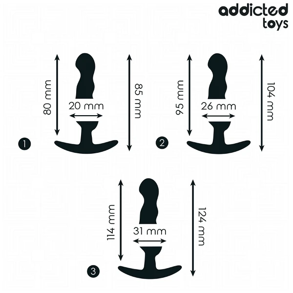 ADDICTED TOYS - SET DI 3 TAPPI ANALI MODELLO 1