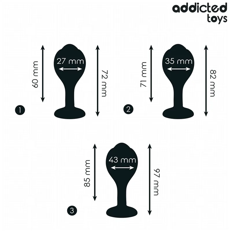 ADDICTED TOYS - SET DI 3 TAPPI ANALI CON GIOIELLO