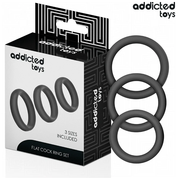 ADDICTED TOYS - SET DI ANELLI PIATTI IN SILICONE