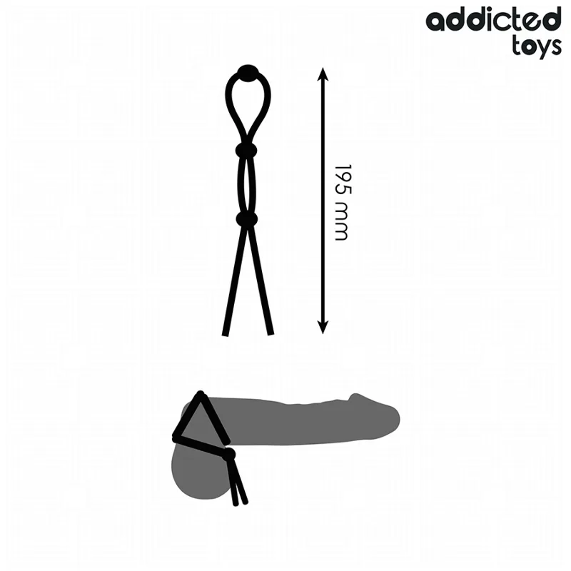 ADDICTED TOYS - CORDA IN SILICONE PER IL PENE A TRIPLO ANELLO