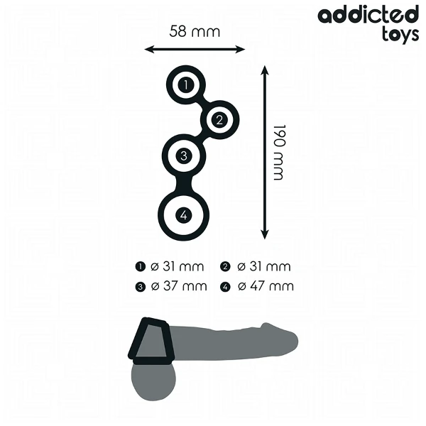 ADDICTED TOYS - ANELLO PER PENE CON DIVISORI PER TESTICOLI