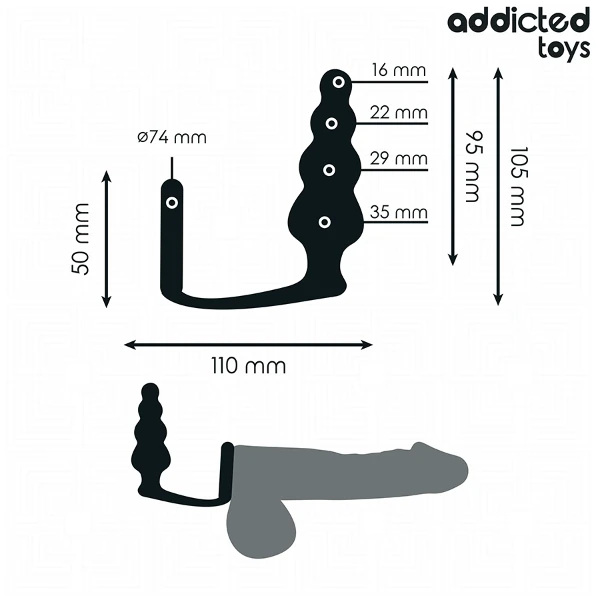 ADDICTED TOYS - PLUG ANAL CON ANILLO SILICONA MODELO 5