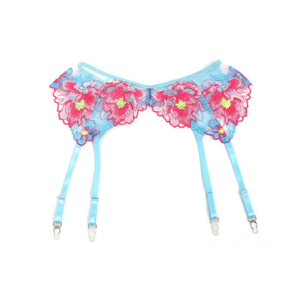 SUBBLIME - 957650 SET REGGISENO E CINTURA RICAMO FIORI ROSA L/XL