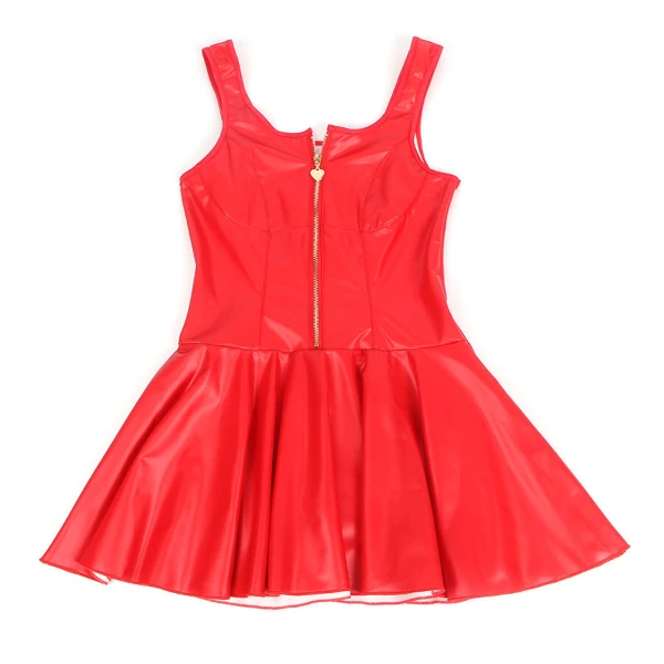 SUBBLIME - 957681 ABITO IN PELLE CON ZIP CUORE ROSSO S/M