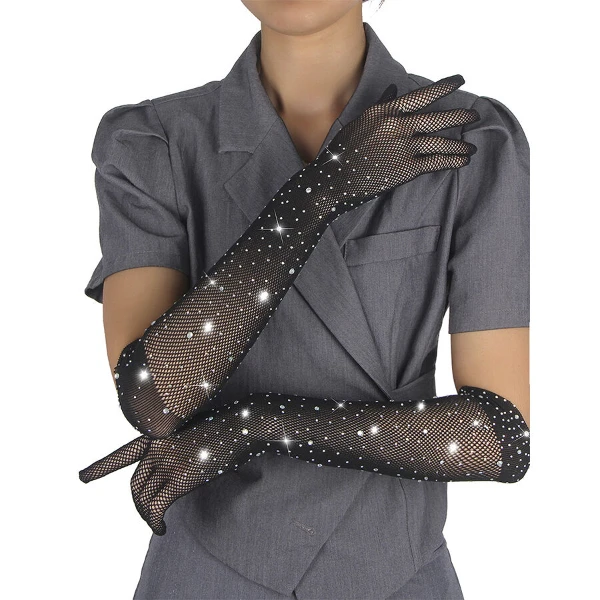 SUBBLIME - 957469SHINE GUANTI TRASPARENTI NERI S/M
