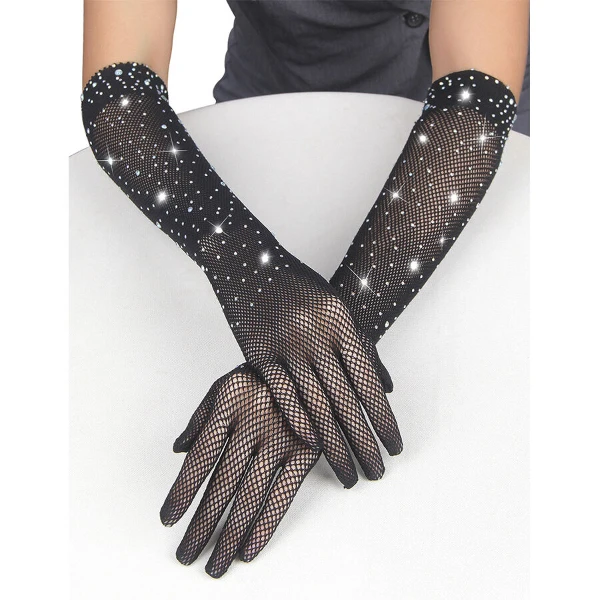SUBBLIME - 957469SHINE GUANTI TRASPARENTI NERI S/M