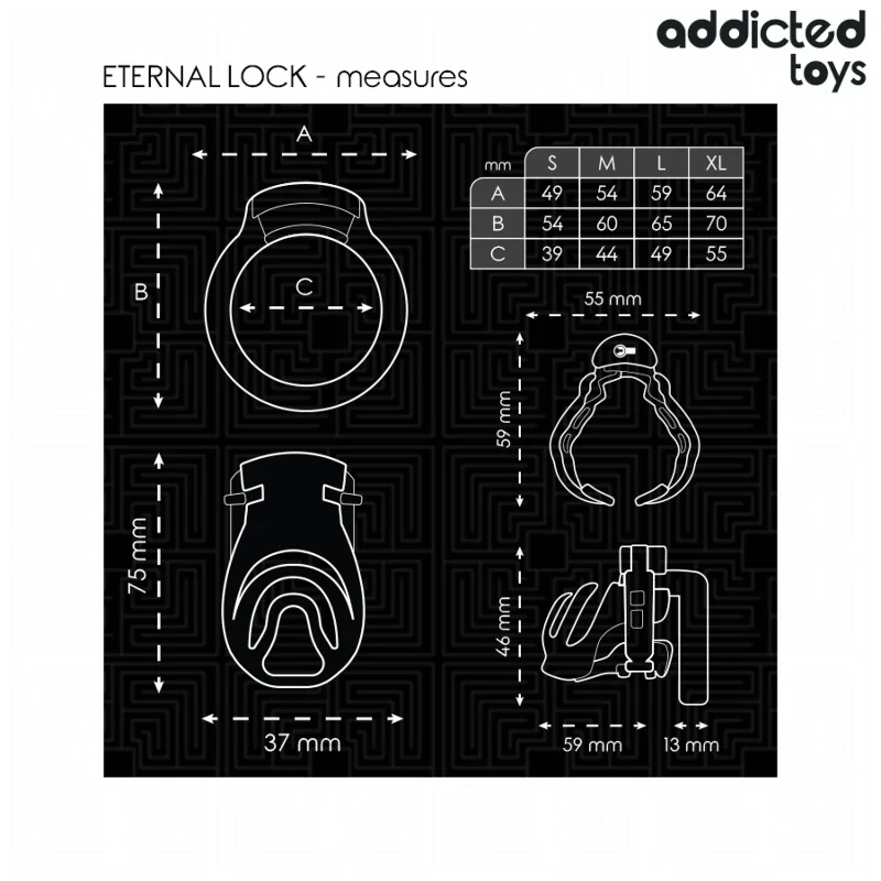 ADDICTED TOYS LOCKED - GABBIA PER PENE CON BLOCCAGGIO ETERNO 9 CM