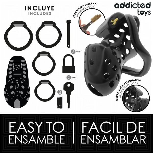 ADDICTED TOYS LOCKED - GABBIA PER PENE CAVA CON CATENA 10,5 CM
