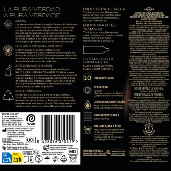 DUREX - TOTAL CONNECTION ULTRA FINE PLUS SENZA LATTICE 10 UNITÀ