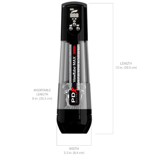 PDX ELITE - VIEWTUBE MAX VIEW MASTURBATORE AUTOMATICO CON ASPIRAZIONE TRASPARENTE