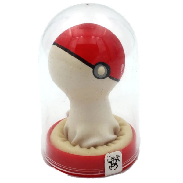 CONDOMERIE - PRESERVATIVO DECORATIVO PINTADO A MANO POKEBOLA ROJO-BLANCO