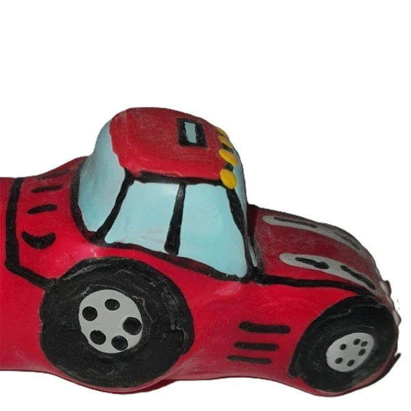 CONDOMERIE - PRESERVATIVO DECORATIVO PINTADO A MANO TRACTOR ROJO XL