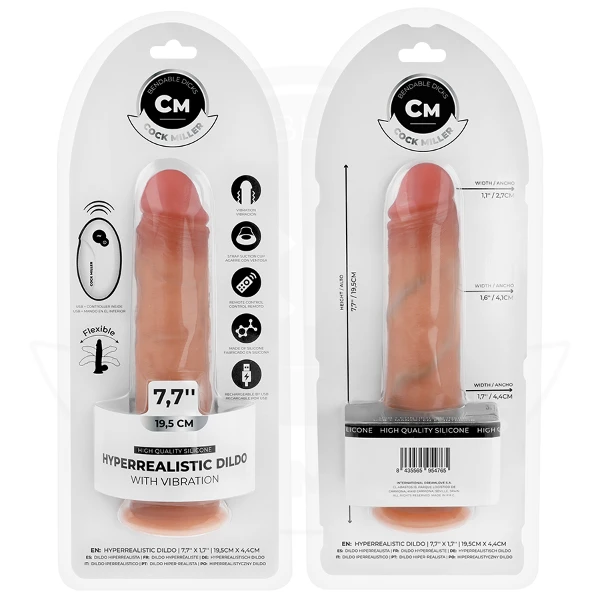 COCK MILLER - DILDO REALISTICO CON VENTOSA E VIBRAZIONE TELECOMANDO 19,5 CM