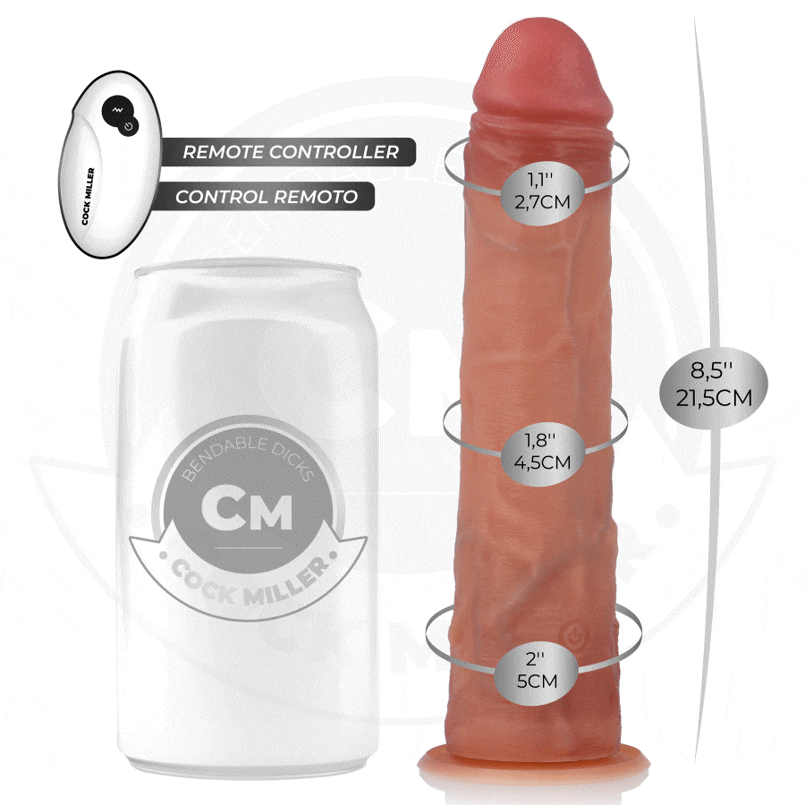 COCK MILLER - DILDO REALISTICO CON VENTOSA E VIBRAZIONE TELECOMANDO 19,5 CM
